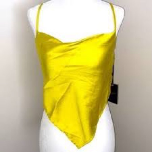 Vibrant Yellow Women's Halter Tank Top - Picture 2 of 2